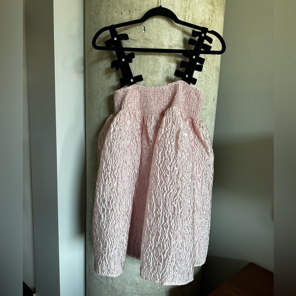 Bow Strap Babydoll Mini Dress / Pink / XS / Dream Sister Jane / Black bow straps - Picture 12 of 13